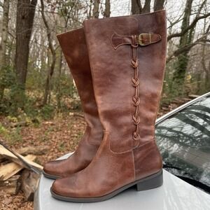 Nicole Saldana Riding Boots Braided 4861597 11M LEATHER UPPER MADE IN BRAZIL